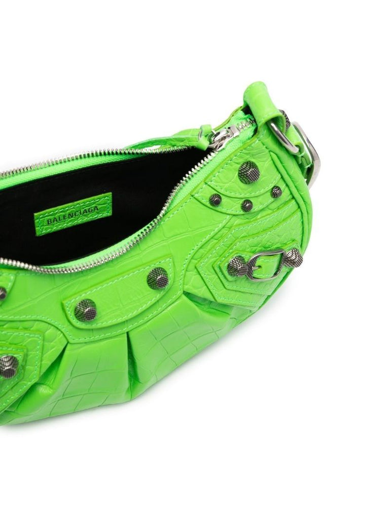 Green Le Cagole Mini Leather Shoulder Bag