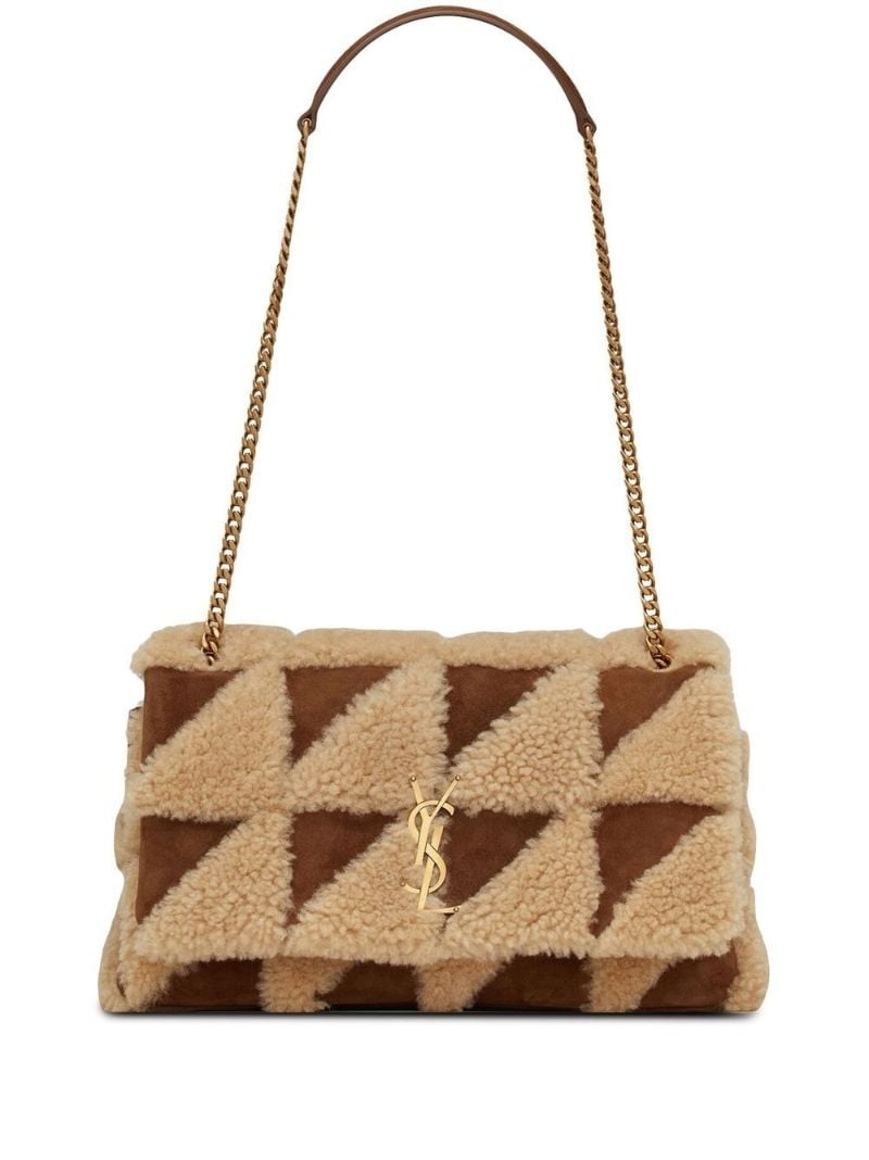 Brown Shearling Jamie Shoulder Bag