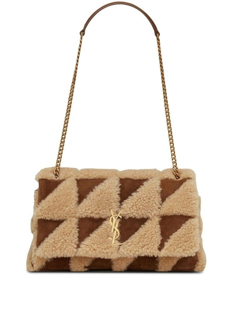 Brown Shearling Jamie Shoulder Bag
