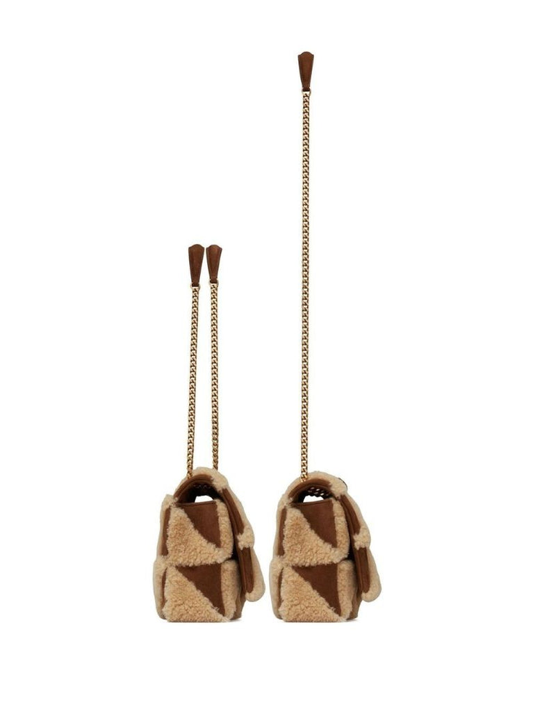 Brown Shearling Jamie Shoulder Bag