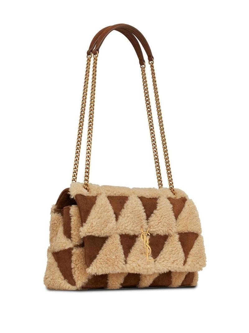 Brown Shearling Jamie Shoulder Bag