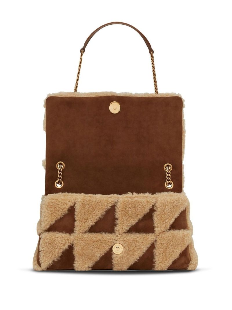 Brown Shearling Jamie Shoulder Bag