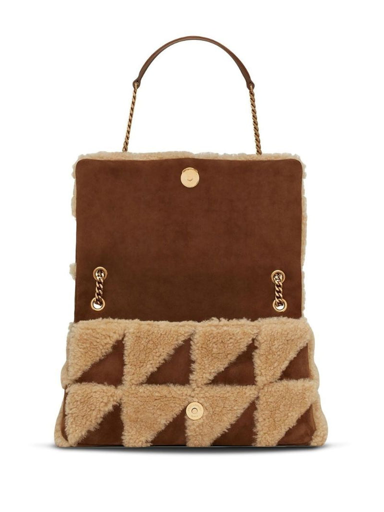 Brown Shearling Jamie Shoulder Bag