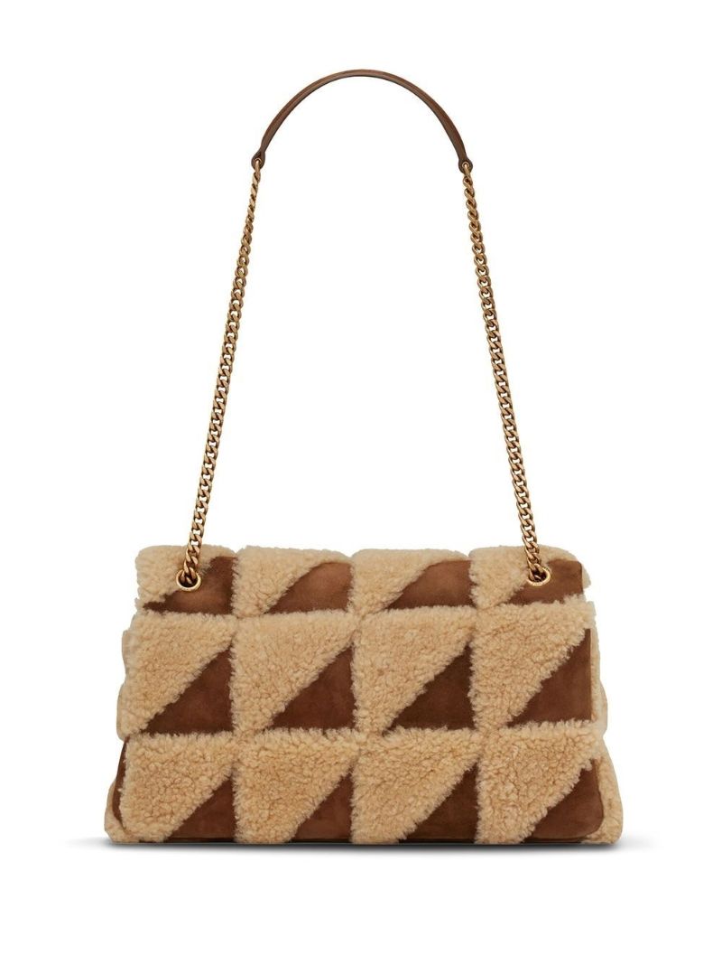 Brown Shearling Jamie Shoulder Bag