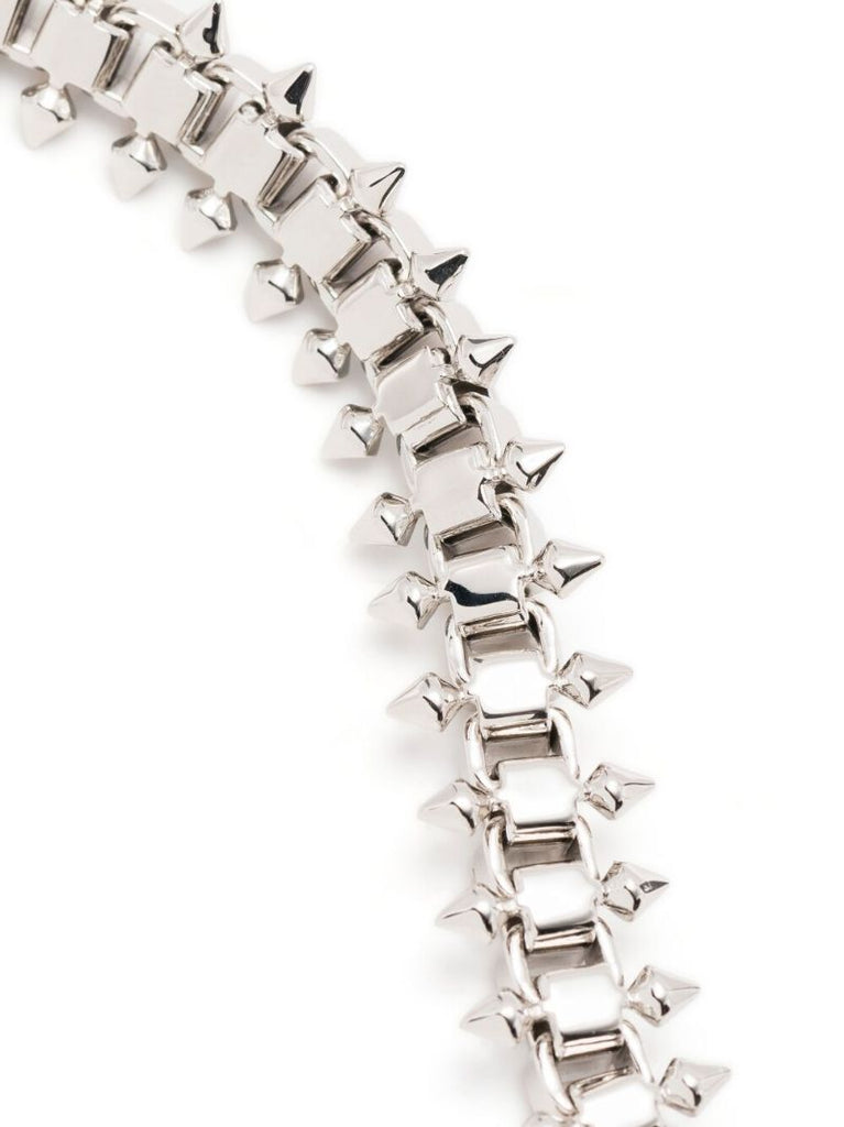 Silver-tone Square and Spike Choker Necklace