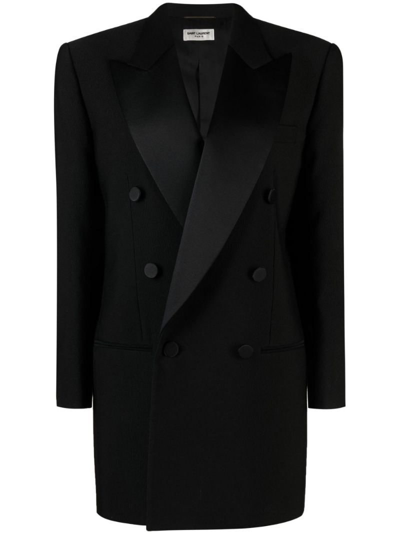 Black Double-breasted Tuxedo Blazer