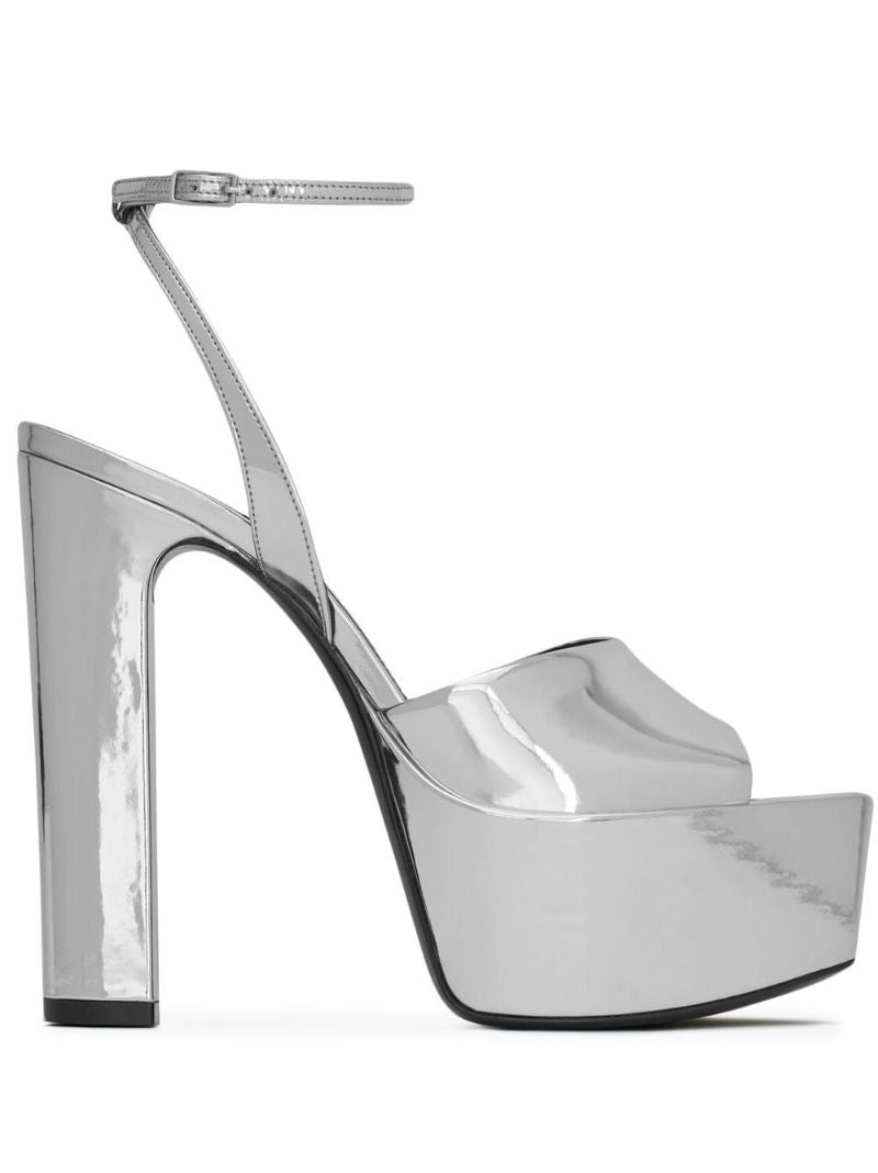 Silver Sexy 95 Platform Patent Leather Sandals