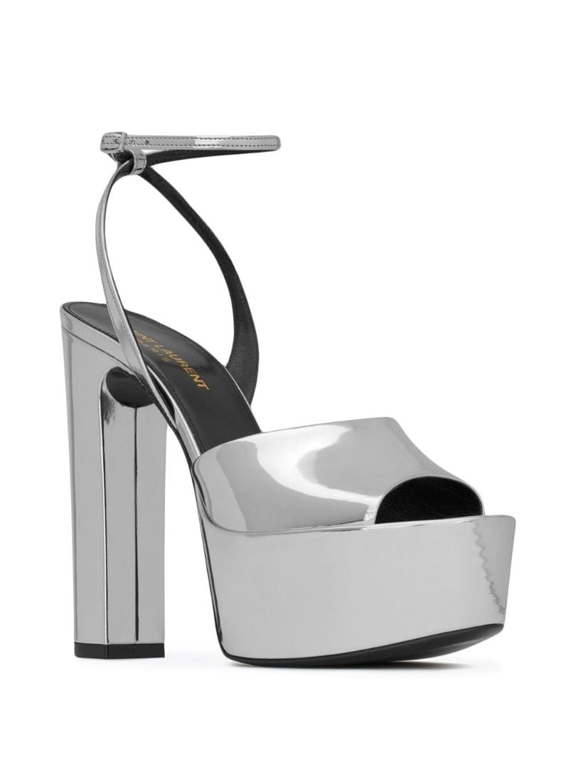 Silver Sexy 95 Platform Patent Leather Sandals