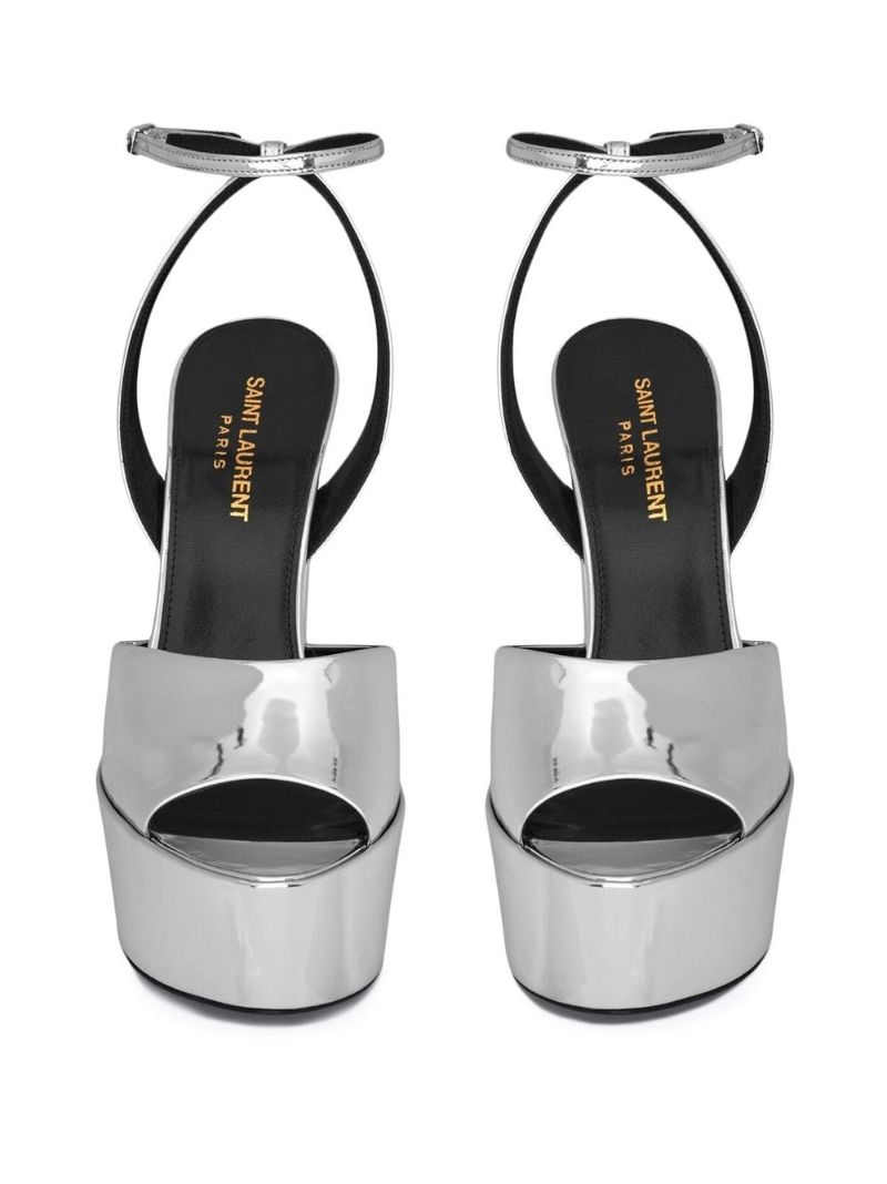 Silver Sexy 95 Platform Patent Leather Sandals