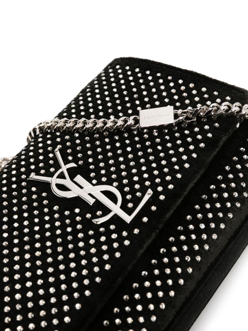 Black Small Kate Crystal-embellished Shoulder Bag