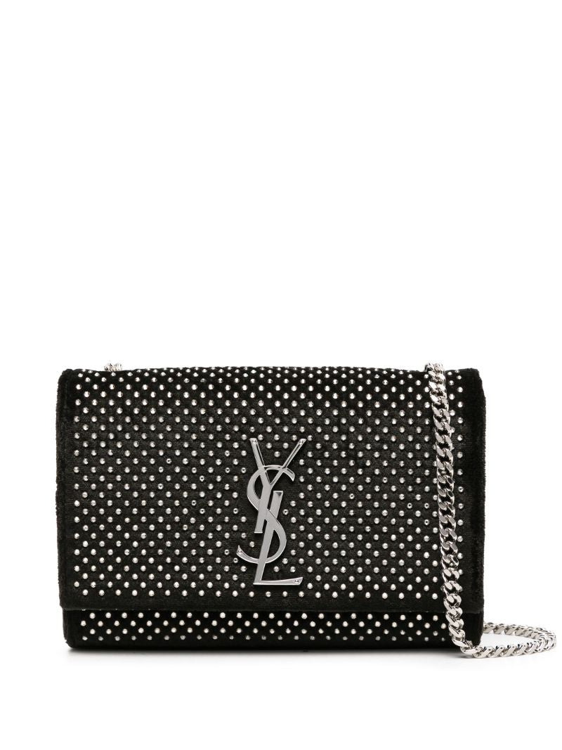Black Small Kate Crystal-embellished Shoulder Bag