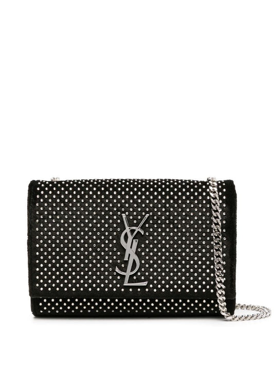 Black Small Kate Crystal-embellished Shoulder Bag