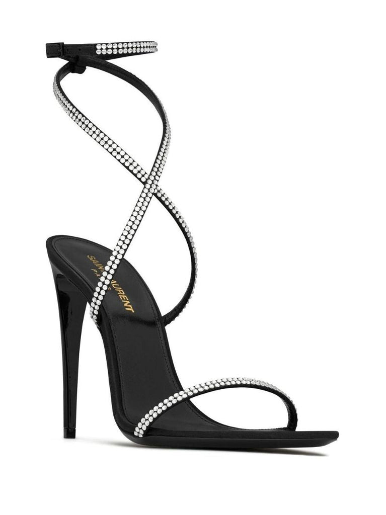 Black Georgia 110 Rhinestone-embellished Sandals