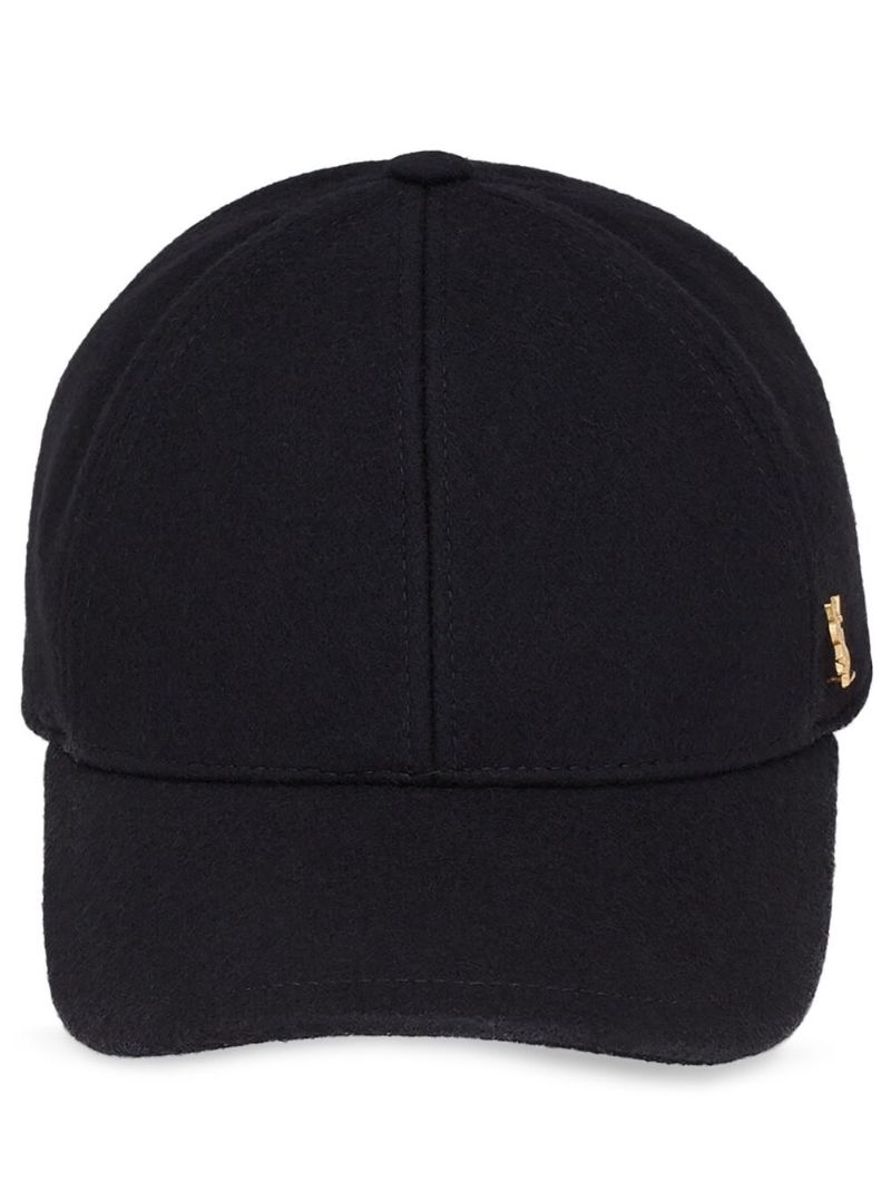 Black Logo Plaque Felt Cap