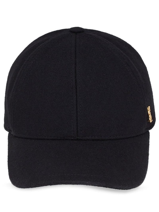 Black Logo Plaque Felt Cap