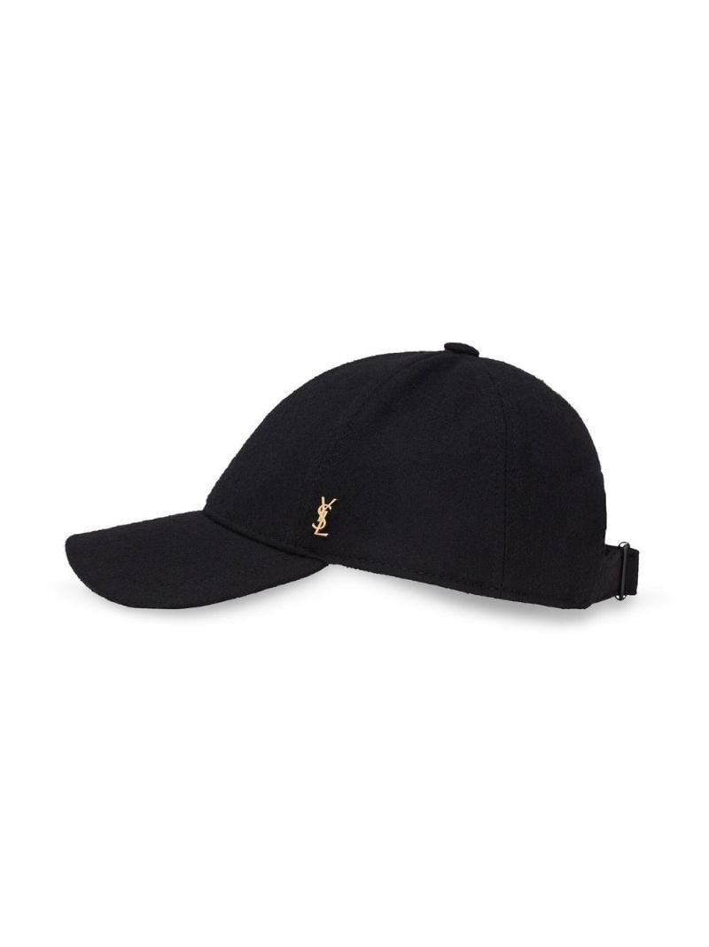 Black Logo Plaque Felt Cap