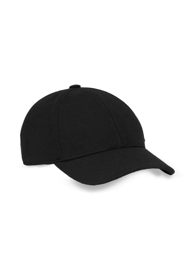 Black Logo Plaque Felt Cap