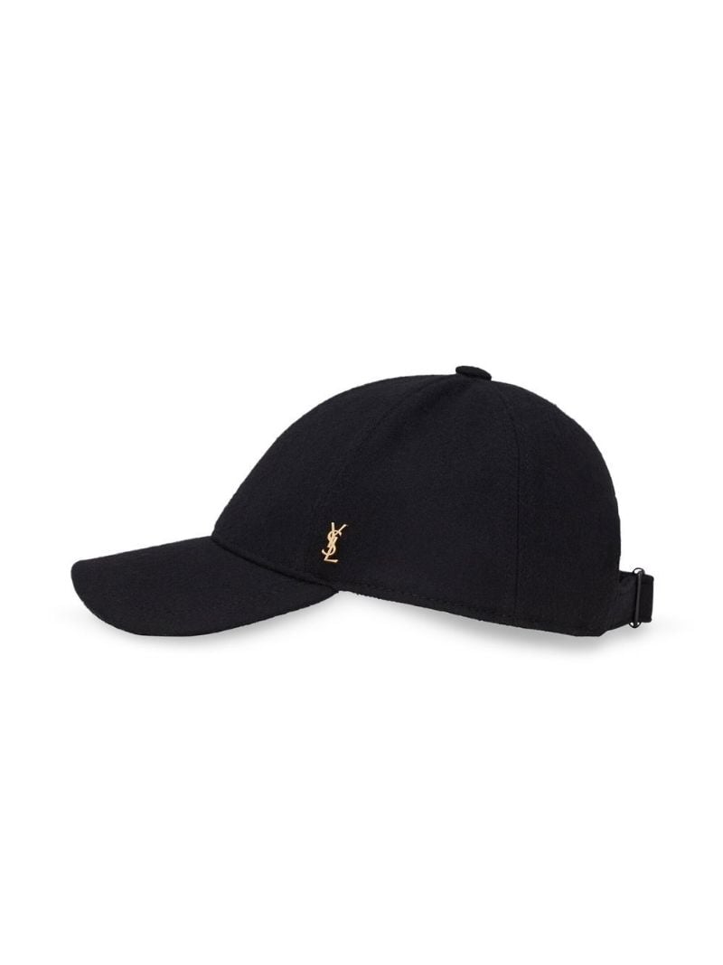 Black Logo Plaque Felt Cap