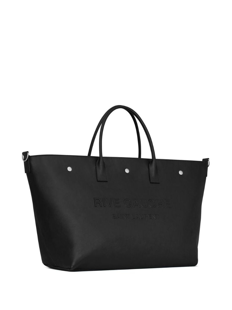 Black Cabas Maxi Leather Tote Bag