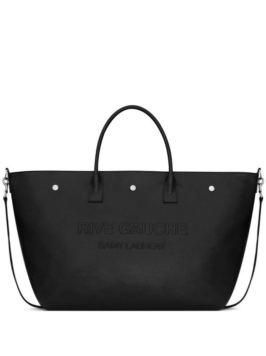 Black Cabas Maxi Leather Tote Bag