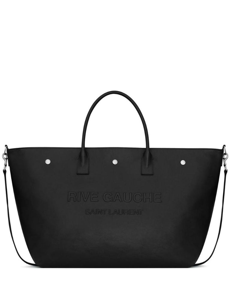 Black Cabas Maxi Leather Tote Bag