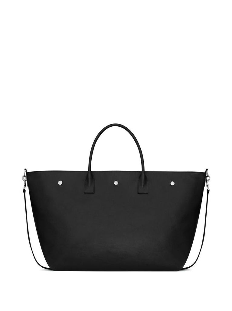 Black Cabas Maxi Leather Tote Bag