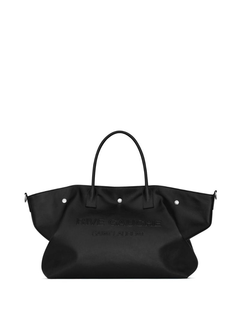 Black Cabas Maxi Leather Tote Bag