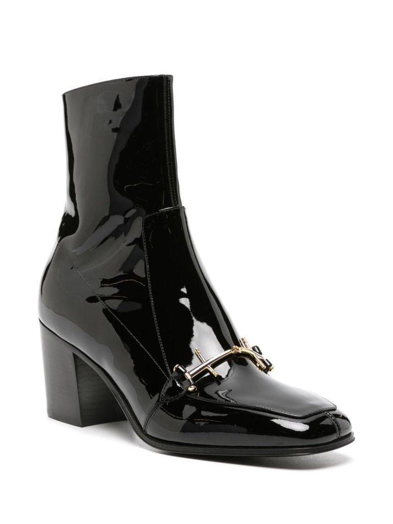 Black Beau Patent Leather Boots