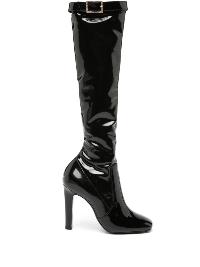 Black Elle 105 Vinyl Knee-high Boots