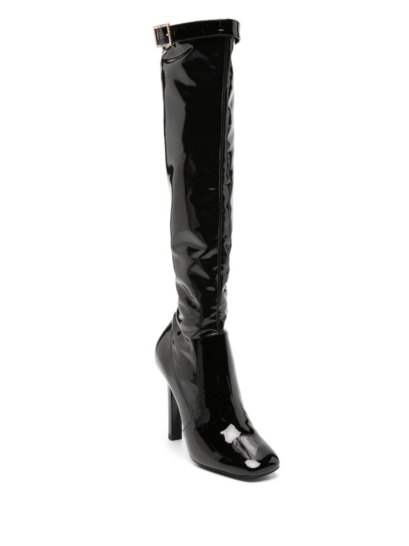 Black Elle 105 Vinyl Knee-high Boots