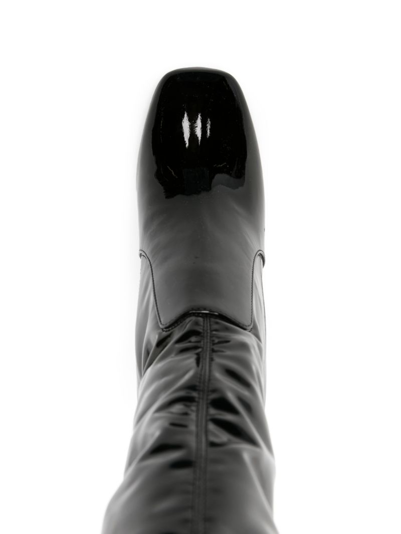 Black Elle 105 Vinyl Knee-high Boots