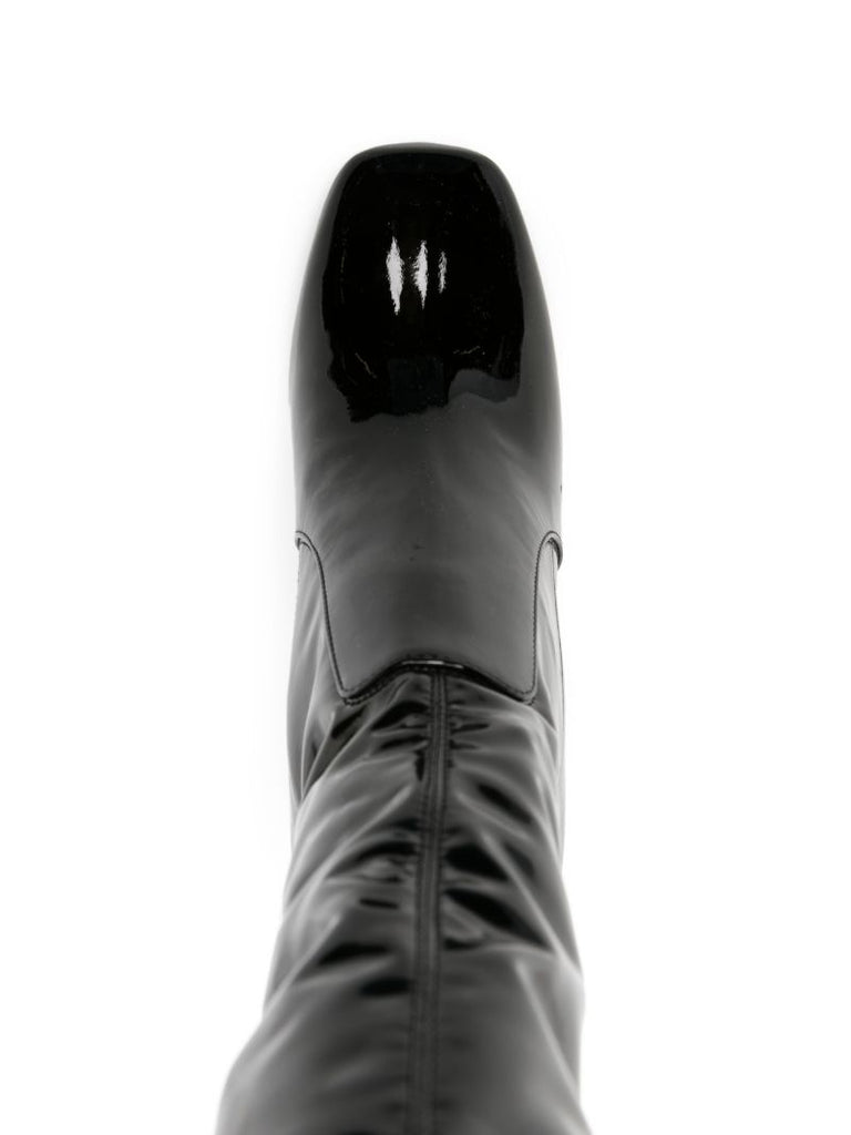 Black Elle 105 Vinyl Knee-high Boots