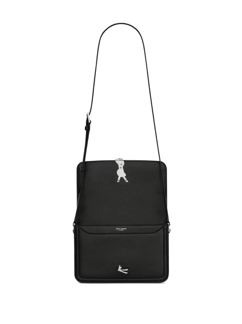 Black Solferino Leather Satchel Bag