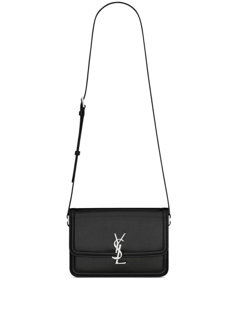 Black Solferino Leather Satchel Bag