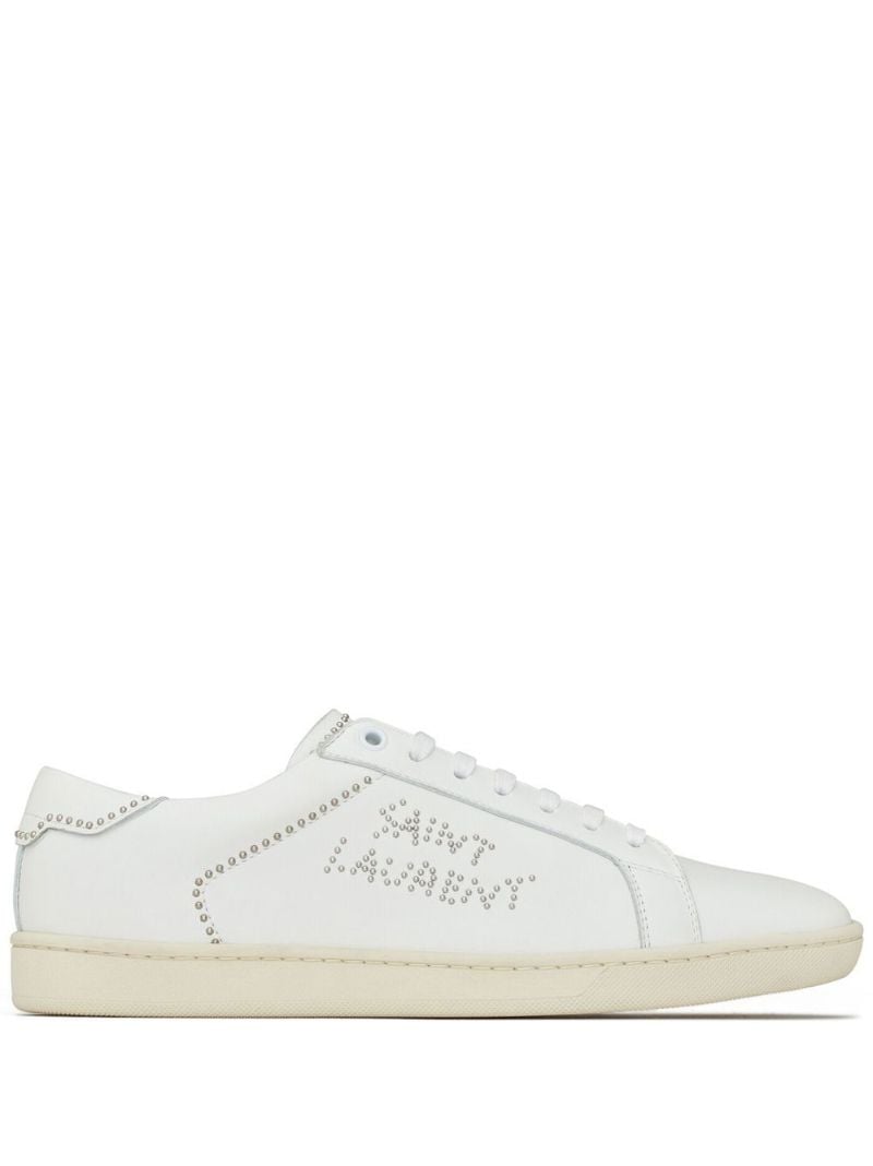 White Sl/08 Studded Leather Sneakers