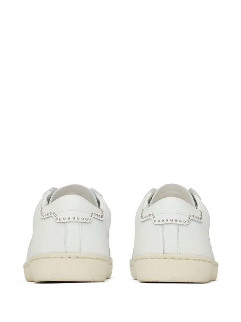 White Sl/08 Studded Leather Sneakers