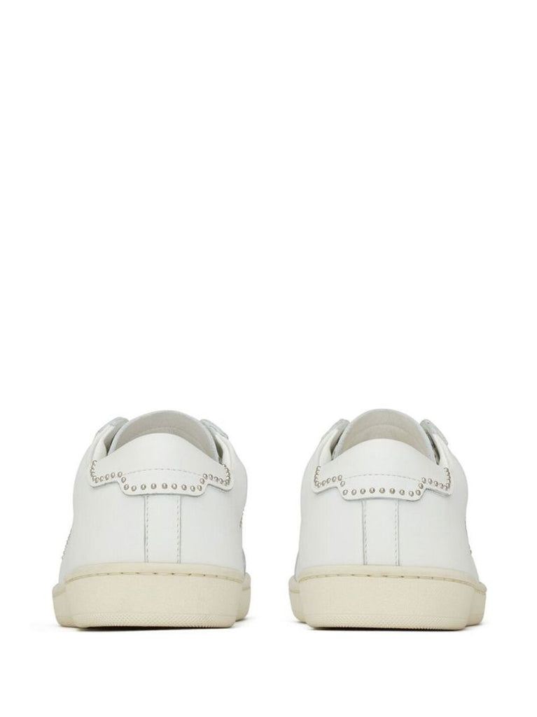 White Sl/08 Studded Leather Sneakers