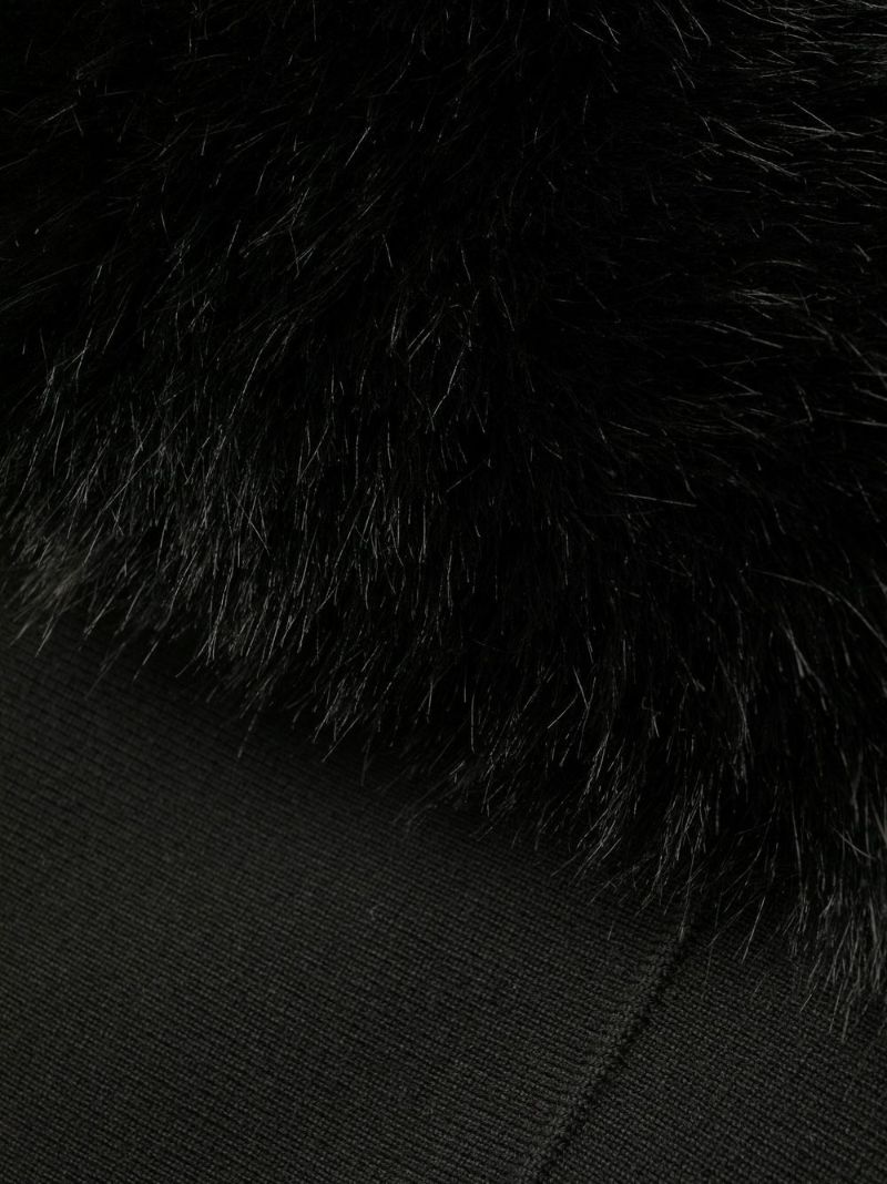 Black Faux-fur Bandeau Dress