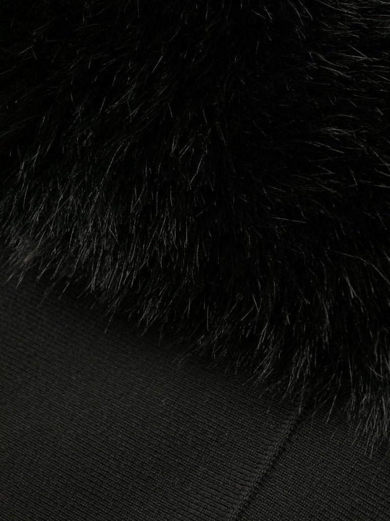 Black Faux-fur Bandeau Dress