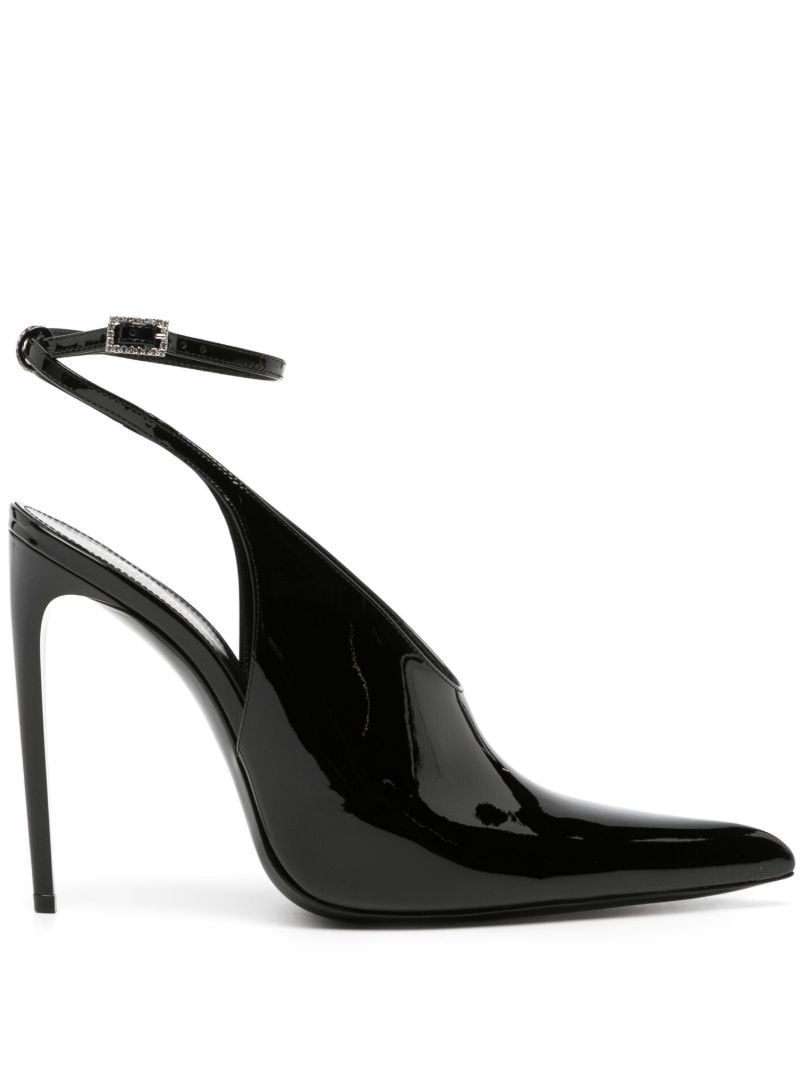 Black Kendall Patent Leather Slingback Pumps