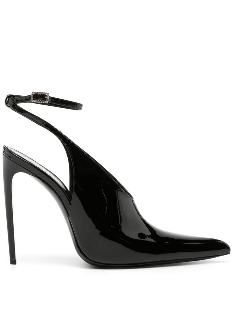 Black Kendall Patent Leather Slingback Pumps