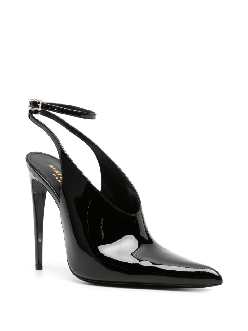 Black Kendall Patent Leather Slingback Pumps