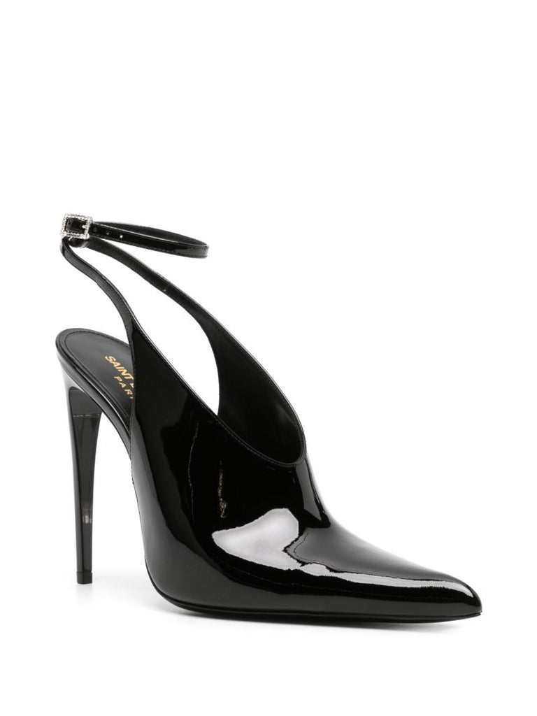 Black Kendall Patent Leather Slingback Pumps