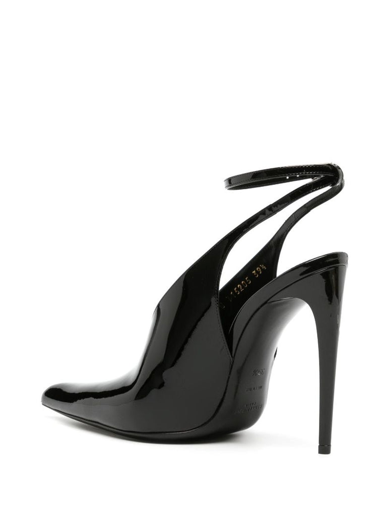 Black Kendall Patent Leather Slingback Pumps