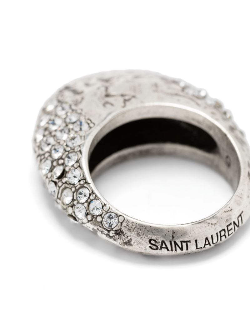 Silver-tone Crystal Embellished Ring