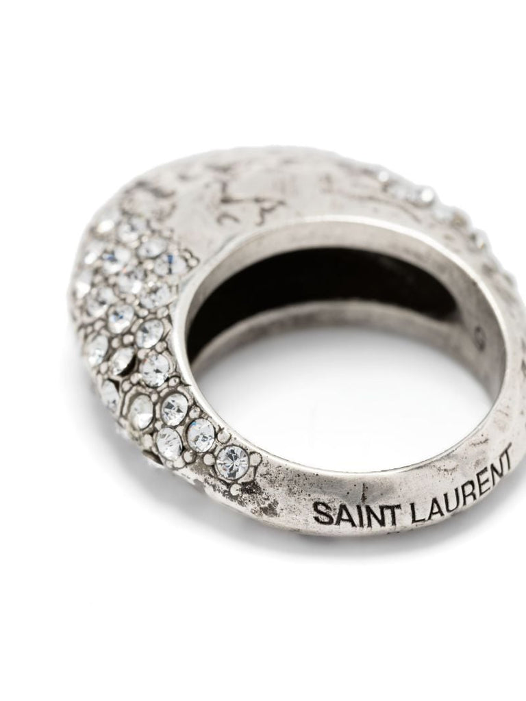 Silver-tone Crystal Embellished Ring
