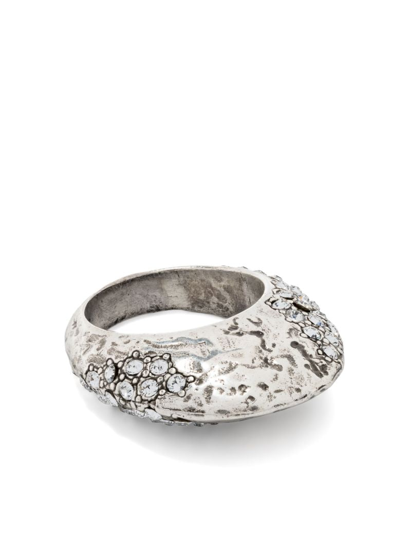 Silver-tone Crystal Embellished Ring