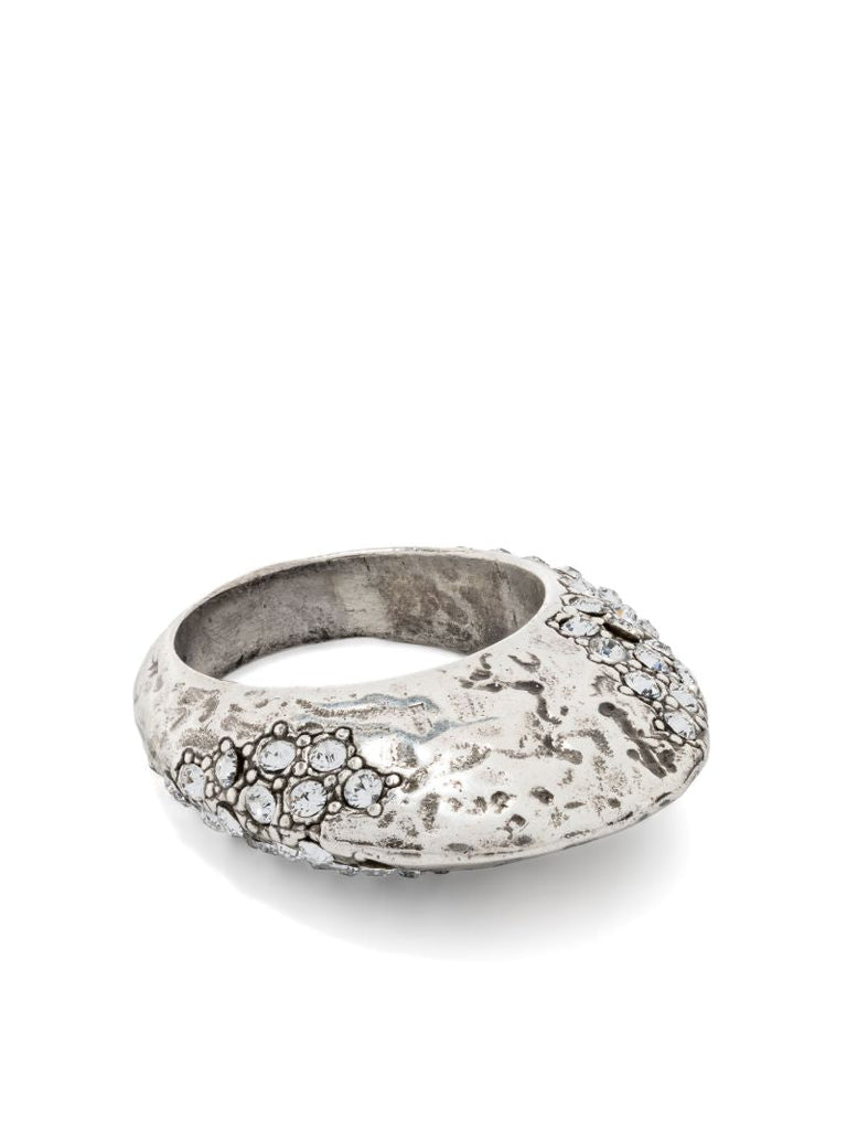 Silver-tone Crystal Embellished Ring