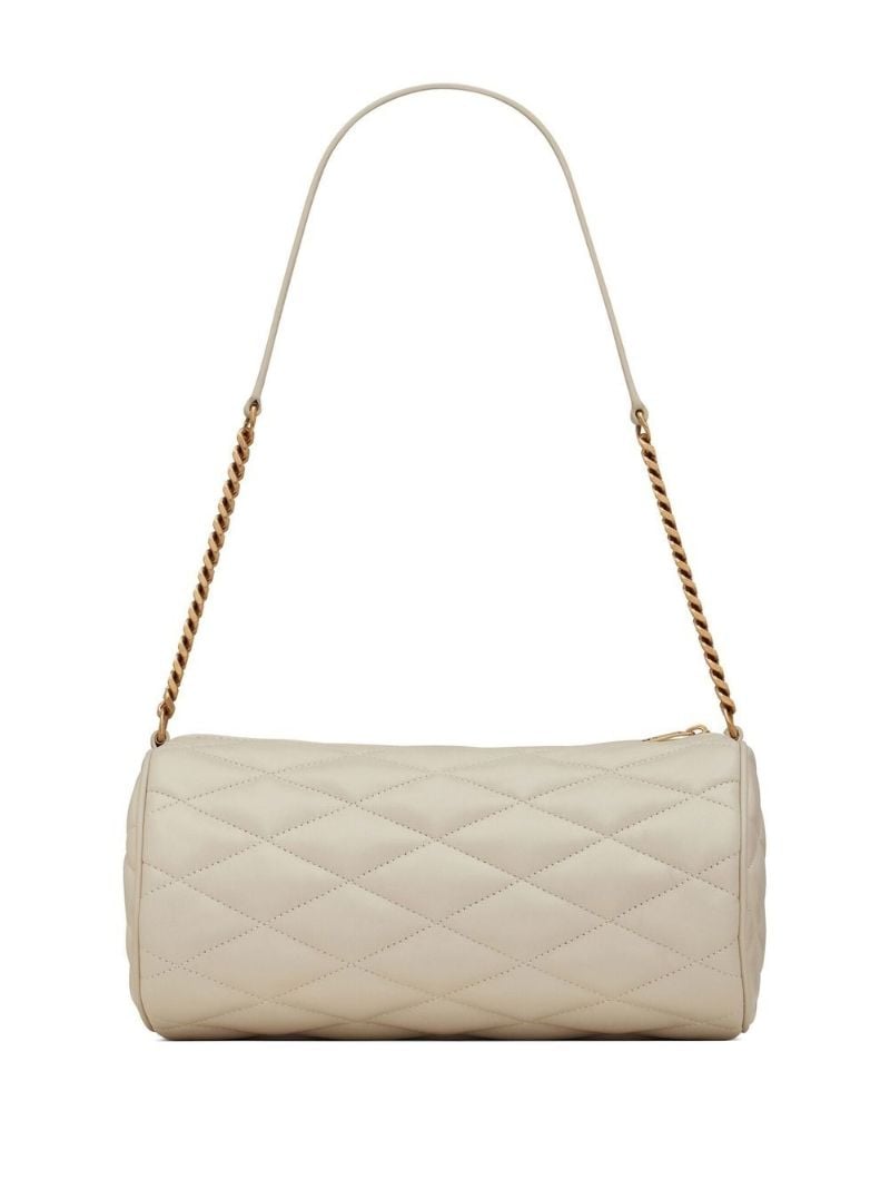 Neutral Sade Mini Quilted Leather Tube Bag