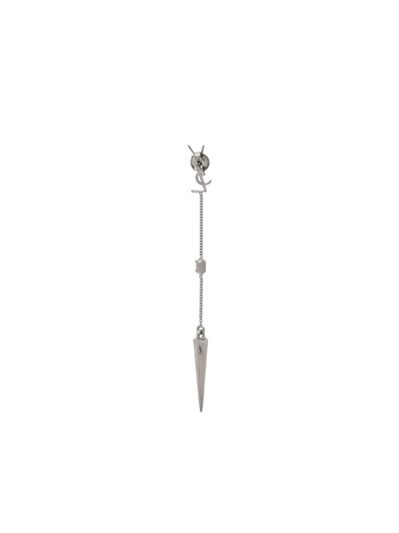 Silver-tone Opyum Rhinestone Spike Earrings